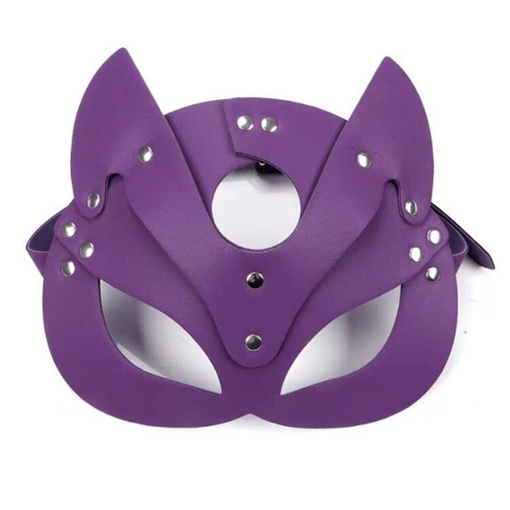 6802 Masquerade Leather Cat Mask Costume Animal Half Face Mask Cosplay